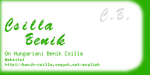 csilla benik business card